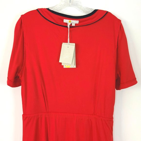 NWT Boden Maria Red Ponte  Knit Dress Career Size 10 - Picture 16 of 16
